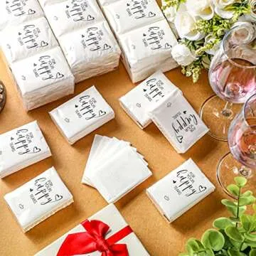 Spiareal 100 Pack Happy Tears Tissues Packs Facial Tissues Items for Guests Welcome Bags Pocket pape...