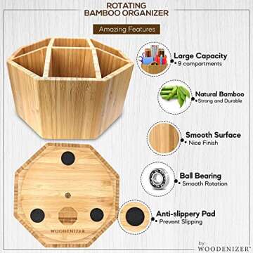 Pencil Organizer For Desk - Bamboo Desk Organizer - Pencil Holder For Kids - Kids Desk Organizer - Art Supply Organizer For Kids - Pen Holder For Desk - Art Supply Caddy - Pen Organizer For Desk