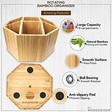 Pencil Organizer For Desk - Bamboo Desk Organizer - Pencil Holder For Kids - Kids Desk Organizer - Art Supply Organizer For Kids - Pen Holder For Desk - Art Supply Caddy - Pen Organizer For Desk