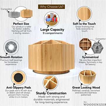 Pencil Organizer For Desk - Bamboo Desk Organizer - Pencil Holder For Kids - Kids Desk Organizer - Art Supply Organizer For Kids - Pen Holder For Desk - Art Supply Caddy - Pen Organizer For Desk