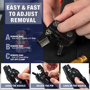 iCrimp PEX Removal Tool for F2098 Stainless Steel Clamps & F1807 Copper Rings, PEX Decrimping Tool