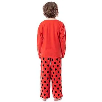 Komar Kids Miraculous Ladybug Girls Ladybug and Tikki Girl Power 2 Piece Pajama Set (8) Red