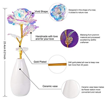 Artificial Rose Flower Bouquet in Vase - Gift for Moms