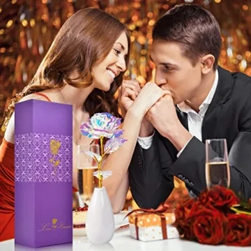 Artificial Rose Flower Bouquet in Vase - Gift for Moms