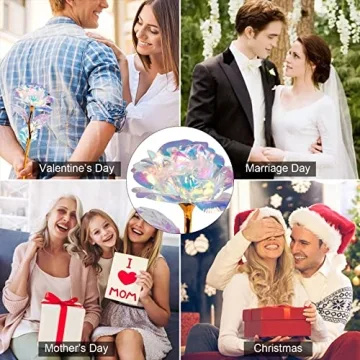 Artificial Rose Flower Bouquet in Vase - Gift for Moms