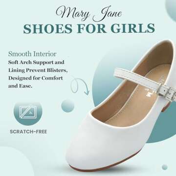 EIGHT KM Toddler Mary Jane Shoes for Girls – Toddler Heels to Girls Dress Shoes for Girls Aged 1-1...