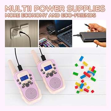 AIKTUPSY Kids Walkie Talkies Rechargeable, Easter Basket Stuffers, Outdoor Toys for 3-10 Year Old Girls Boys, Rechargeable Walky Talky for Kids 2 Way Radio Toys Birthday Gifts for Boys Girls Ages 3-5