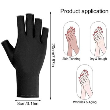 Pimoys Fingerless UV Protection Gloves for Gel Nails