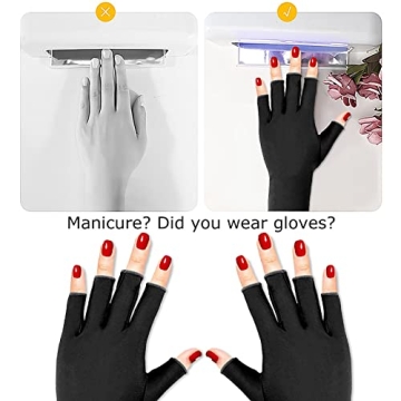 Pimoys Fingerless UV Protection Gloves for Gel Nails