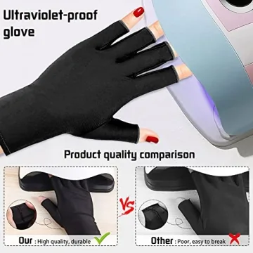 Pimoys Fingerless UV Protection Gloves for Gel Nails