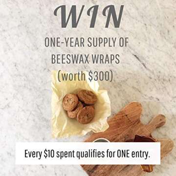 Reusable Eco Friendly Beeswax Wrap: Zero Waste Organic Bee Wax & Jojoba Oil Snack Sandwich Wraps - Non Plastic Biodegradable Bees Cling Cheese Paper Wrappers for All Natural Food Storage (Original,1)