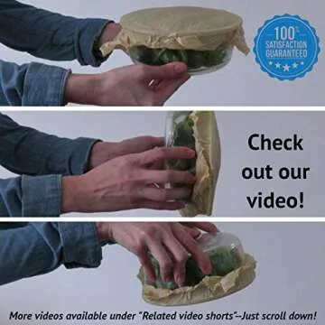 Reusable Eco Friendly Beeswax Wrap: Zero Waste Organic Bee Wax & Jojoba Oil Snack Sandwich Wraps - Non Plastic Biodegradable Bees Cling Cheese Paper Wrappers for All Natural Food Storage (Original,1)