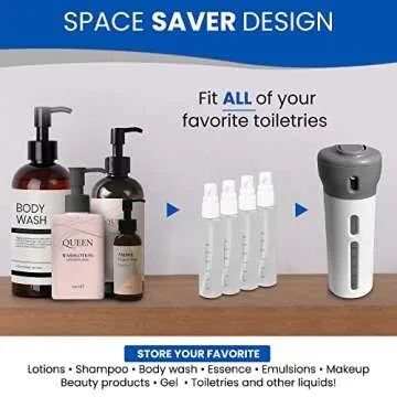 GOHARI 4 in 1 Travel Dispenser - Portable Liquid Container