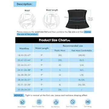 Atbuty Short Torso Waist Trainer Waist Cincher Corset Tummy Control Body Shaper Trimmer Belt (Black (9'' Short Torso, 2 Belts), Medium)