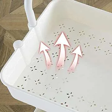 WkHocYHm 3-Tiers Rolling Utility Cart for Storage