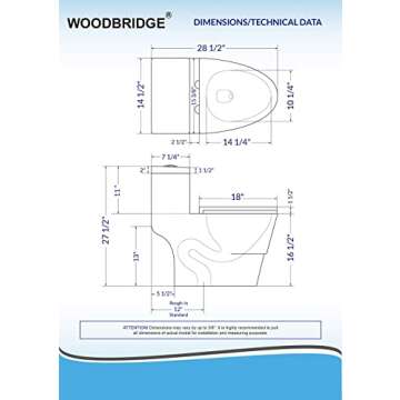 WOODBRIDGE One Piece Toilet with Soft Closing Seat