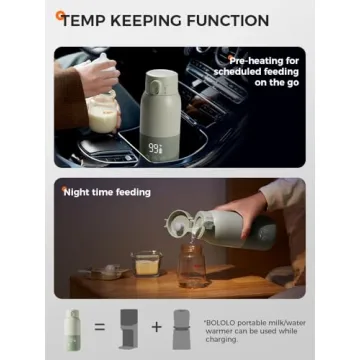 BOLOLO Cordless Portable Milk Warmer for Babies