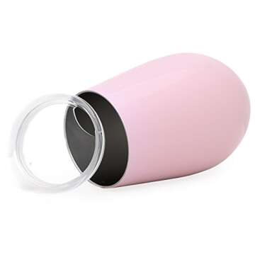 Simple Modern Wine Tumbler with Press-In Lid | Insulated 12oz Stemless Glass Cup or Coffee Mug with Lid Christmas Gifts for Women Men | Spirit Collection | Blush