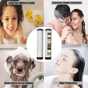 Shower Filter for Handheld Shower Head, Set of 8 Multi-Storey Replacement Filters for Hard Water Remove Chlorine and Harmful Substances,Make Bathing Healthier.