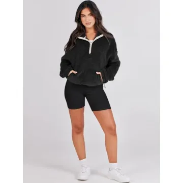 ANRABESS Women's Cozy Zip Up Hooded Sweatshirt for Winter