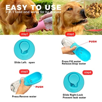 Dog Water Bottle with Food Container - AVELORA
