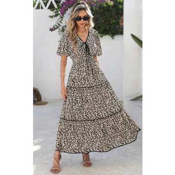 PRETTYGARDEN Summer V Neck Floral Dress 2025