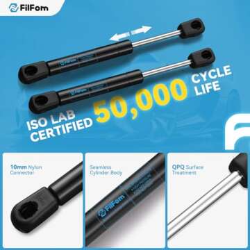 FILFom 7.5 Inch Gas Struts Shocks 25Lb/111N, ML1125 Gas Props Spring Lift Support for RV Cabinet Door Sentry Safe Replacement Truck Toolbox Toy Box Storage Deck Boat Hatch, Set of 2