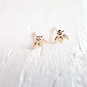 Little Gold Bee Stud Earrings