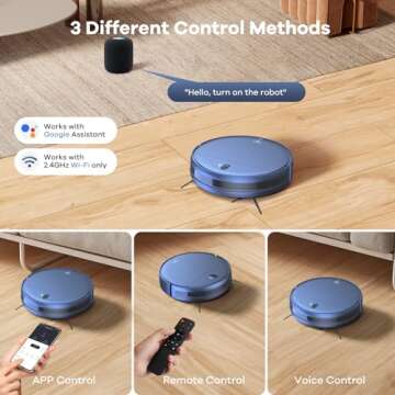 ZCWA Robot Vacuum and Mop Combo, 2 in 1 Mopping Robotic Vacuum with WiFi/App, Robotic Vacuum Cleaner, Schedule Settings, Self-Charging, Ideal for Hard Floor, Pet Hair and Low Pile Carpet