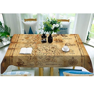 AOYEGO Treasure Map Table Cloth for Parties and Gatherings