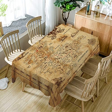 AOYEGO Treasure Map Table Cloth for Parties and Gatherings