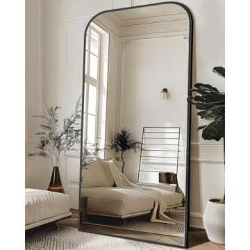 Stylish Antok Full Length Mirror, 78"x38" with Arched Design
