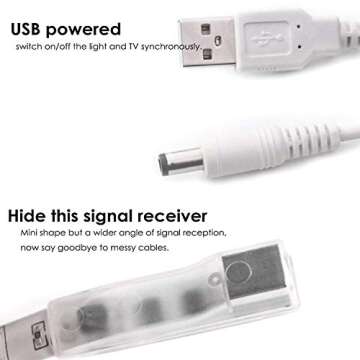 BASON LIGHTING TV LED Backlight, 14.76ft USB Led Lights Strip for 60-70 TV/Monitor Backlight, LED TV Lights with Remote, 4096 DIY Colors TV Bias Lighting for HDTV, PC,Updated.