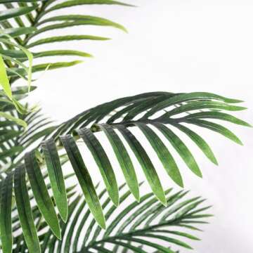 Romantic Season Artificial Palm Tree 3FT, Red Faux Palm Tree Fake Potted Tree Plastic Palm Tree for ...