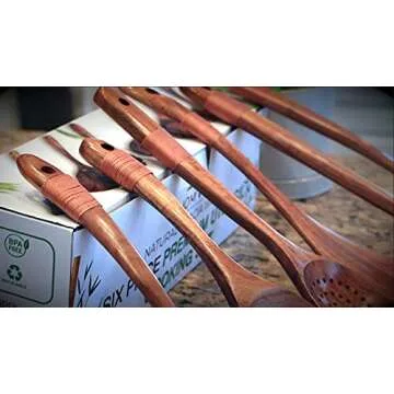 BHOM VU Acacia Wood Utensils Set – Stylish & Durable Cooking Tools