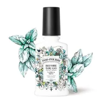 Poo-Pourri Before-You-Go Toilet Spray, Vanilla Mint, 4 Fl Oz - Essential Oil Odor Eliminator