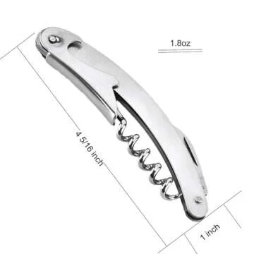 Unidalife Wine/Beer Opener Waiter Corkscrew Wine Key with Foil Cutter&Wine Stopper-Classic All-in-one Corkscrew Bottle Opener For Beer Bar Restaurant Waiters-Stainless Steel Handle