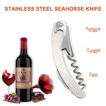 Unidalife Wine/Beer Opener Waiter Corkscrew Wine Key with Foil Cutter&Wine Stopper-Classic All-in-one Corkscrew Bottle Opener For Beer Bar Restaurant Waiters-Stainless Steel Handle