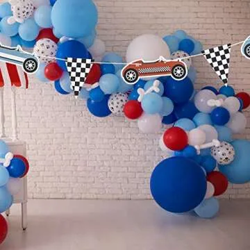 Retro Race Car Birthday Banner for Party Decor