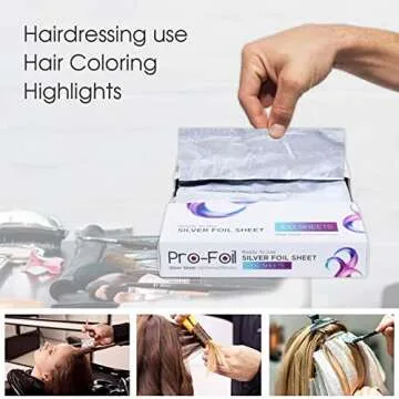 Just Home Pop Up Hair Highlighting Foils | Pre – Cut Aluminium Sheets for Bleaching, Highlighting, Color, Lightening | Ready to Use Silver Sheets | 100 Sheets