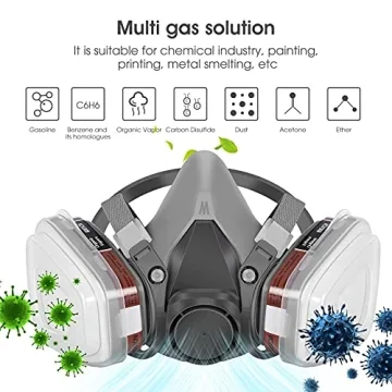 WAKYFLX Reusable Half Face Cover for Dust and Chemicals