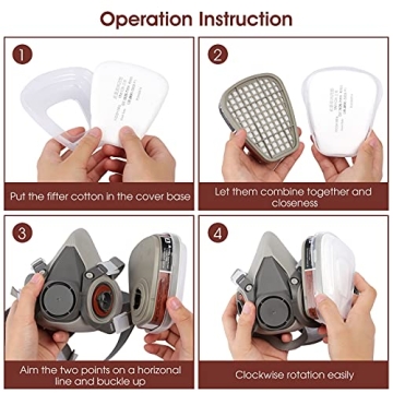 WAKYFLX Reusable Half Face Cover for Dust and Chemicals