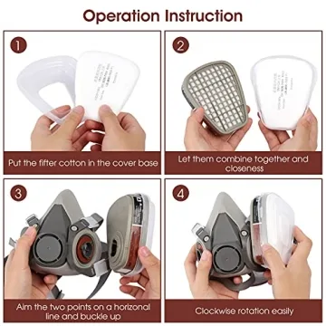 WAKYFLX Reusable Half Face Cover for Dust and Chemicals