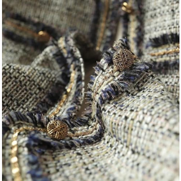 Anzber Women's Fashion Tweed Jackets Button Down Cropped Short Cardigan Open Front Long Sleeve Casual Outerwear Sweaters,XXL White