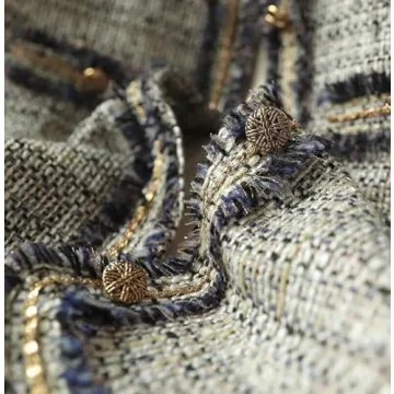 Anzber Women's Fashion Tweed Jackets Button Down Cropped Short Cardigan Open Front Long Sleeve Casual Outerwear Sweaters,XXL White