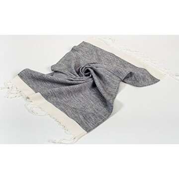 [SET OF 4] Unique Turkish Cotton Peshtemals & Towels - Size (15.8" x 33") Travel, Bath, Spa, Sauna, Beach, Gym, Pool, Beach, Yoga, Hand, Face - Super Soft Quick Dry and Highly Absorbent Towels, Black