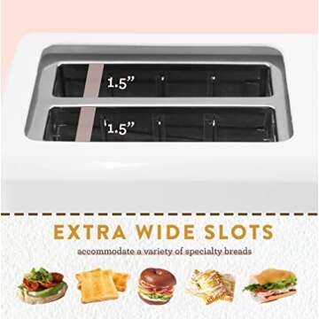 Elite Gourmet ECT-1027 Toaster with Extra Wide Slots