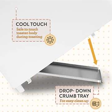 Elite Gourmet ECT-1027 Toaster with Extra Wide Slots