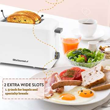 Elite Gourmet ECT-1027 Toaster with Extra Wide Slots