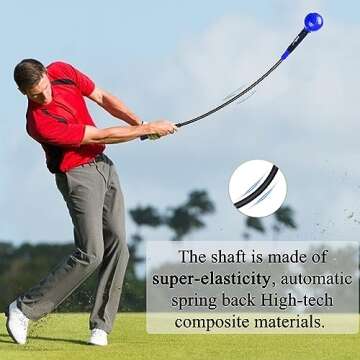 Greatlizard Golf Swing Training Aid Golf Swing Trainer Aid Golf Practice Warm-Up Stick for Strength ...